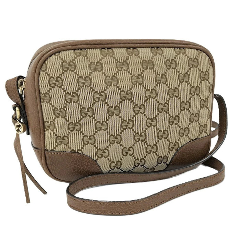 Gucci Bree messenger bag beige canvas Brown leather